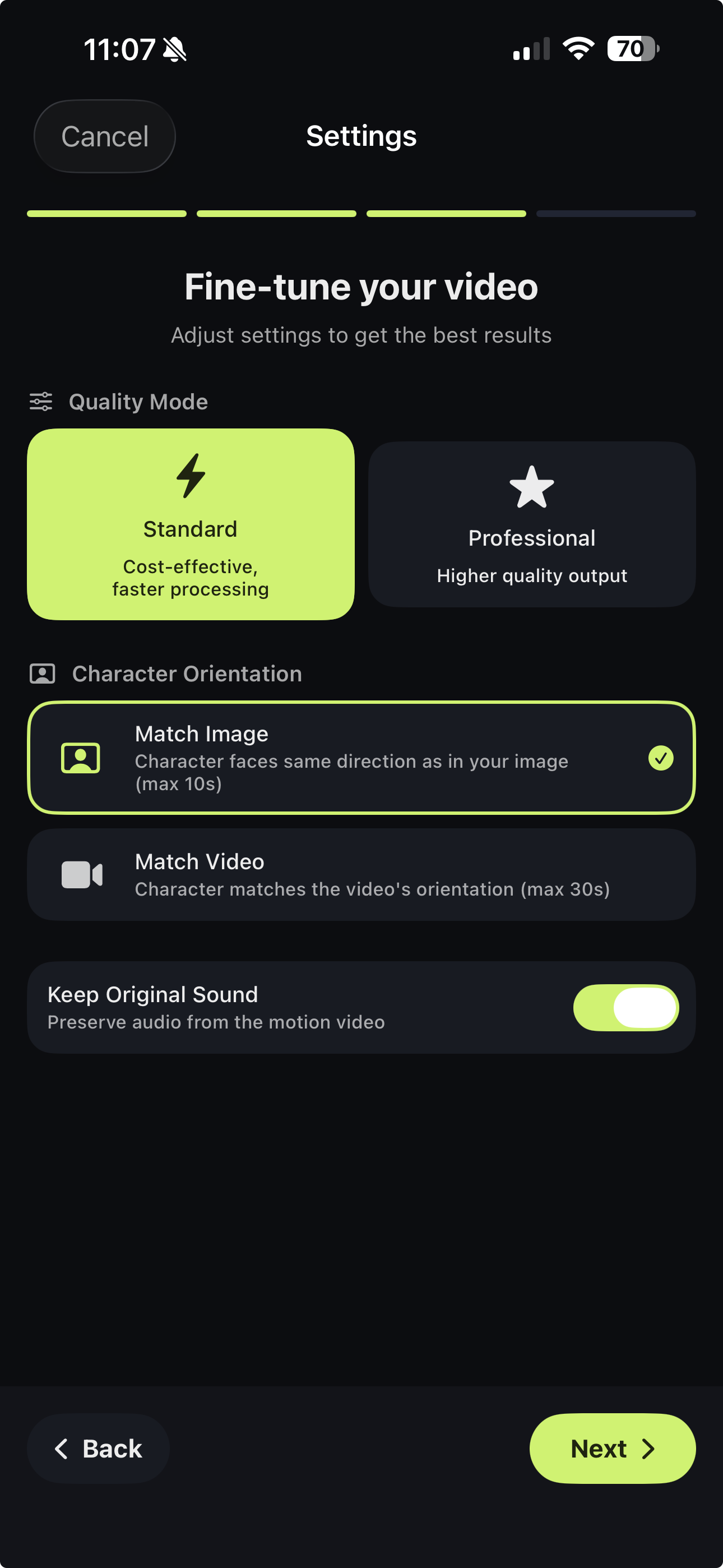 TryMotion App Screenshot - Motion Recording